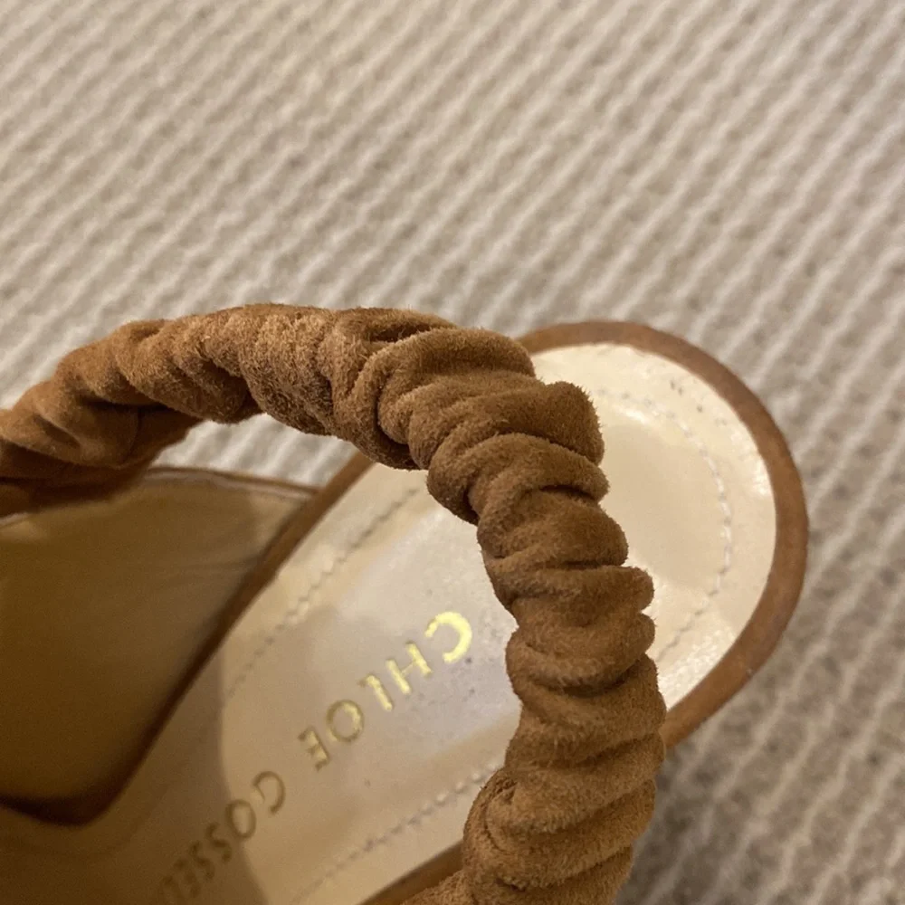 CHLOE GOSSELIN DIANE BACKLESS SUEDE CHUNKY HEELED BOOT LIKE SHOE - Picture 14 of 16